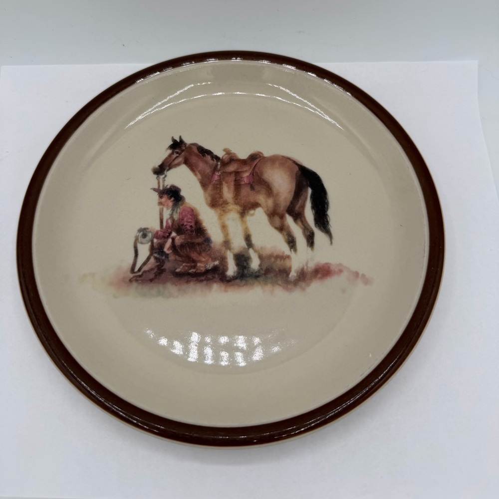 Montana Lifestyles Cowboy Reflections 7 3/4" Salad Plate Horse Rustic Western